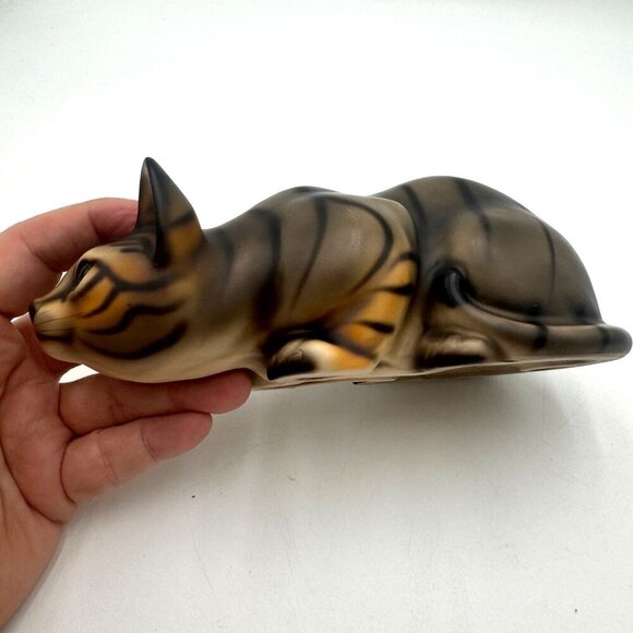 Midcentury Harvey Knox Porcelain Cat Life-Size Lifelike Signed 7-1/2" Kitten Cat - Picture 5 of 12